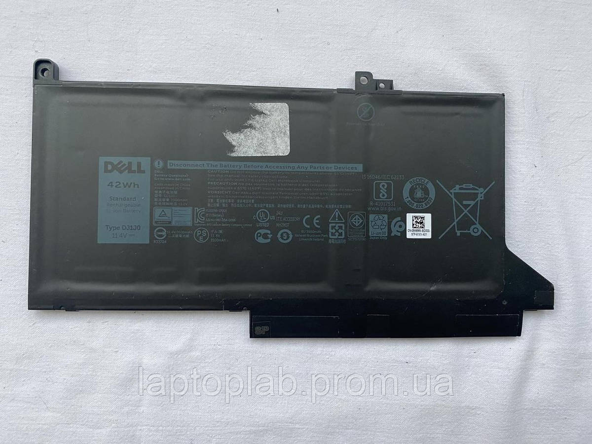 Акумулятор Оригінал! DJ1J0 3500mAh 42Wh 11.4V для ноутбука Dell Latitude 7280 7290 7380 Знос 57%